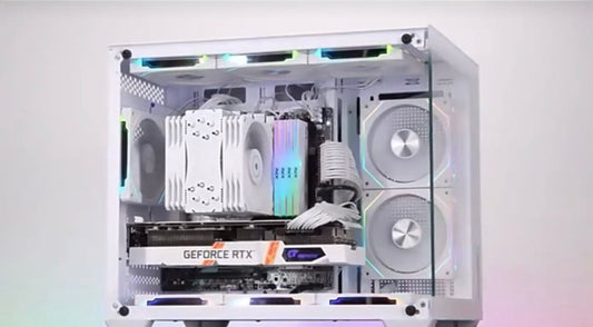 Boitier de pc aquarium blanc avec ventilateur